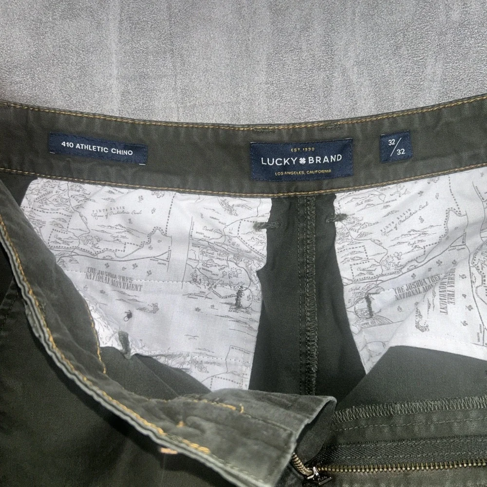 Lucky Brand 410 Athletic Chino Pants Mens 32x32 Forest Green